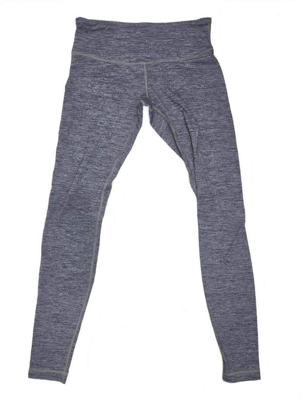 Lululemon Heathered Blue Athletic Yoga Leggings Workout Pants Womens Size 6